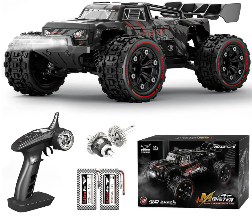 WIAORCHI 1:16 Giant Monster 4WD RC Truck, 40 km/h with Metal Chassis