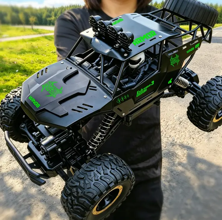 WIAORCHI 1:12 Scale 4WD Off-Road Monster Truck, Metal Shell and LED Headlights